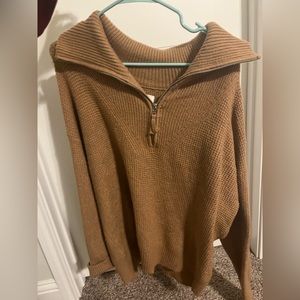 oversized half zip sweater